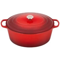 Le Creuset 15.5 Qt. Oval Signature Dutch Oven With Stainless Steel Knob | Cerise/Cherry Red