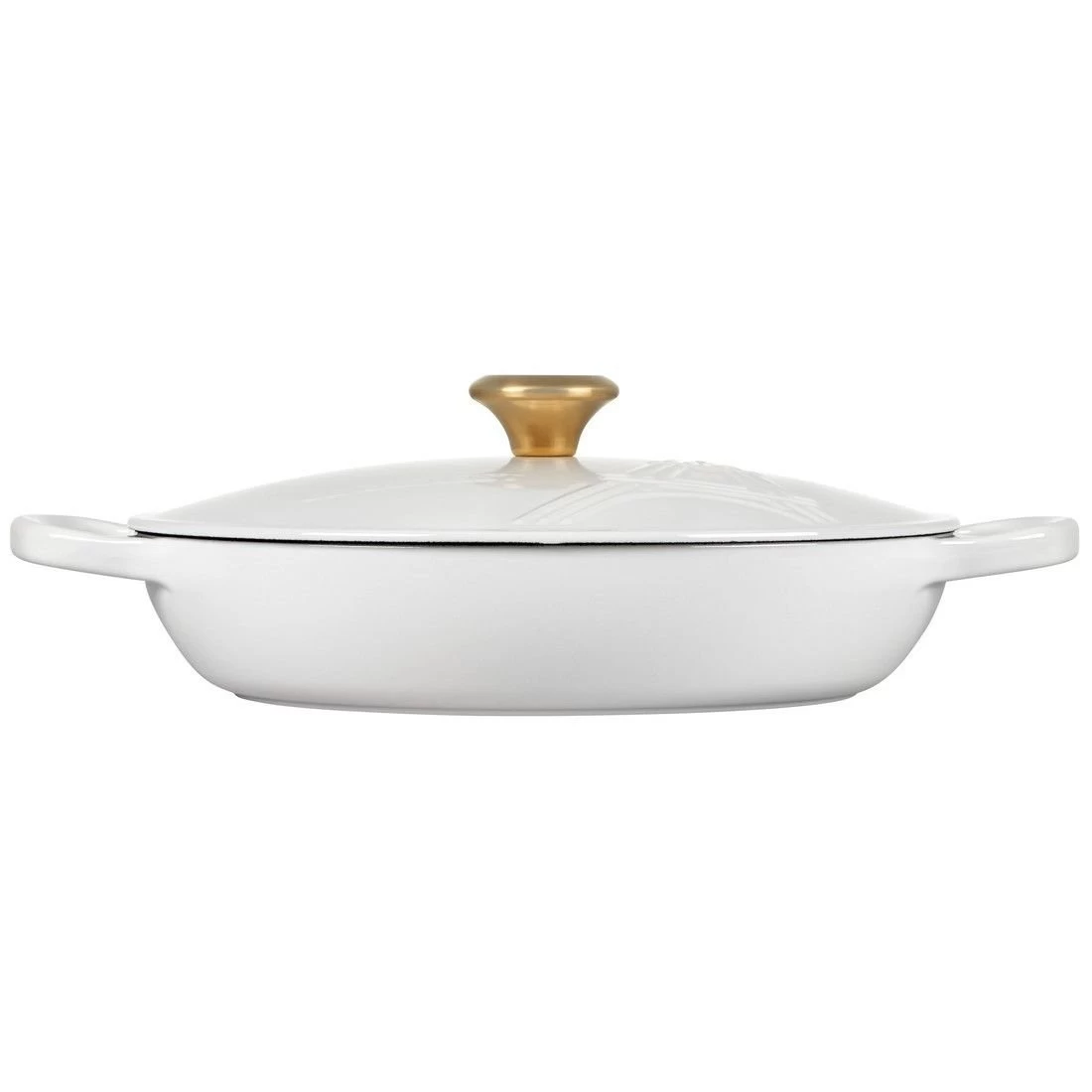 Le Creuset 3.5Qt Signature Braiser Eiffel Tower Collection | White 3 Le Creuset 3.5Qt Signature Braiser Eiffel Tower Collection | White - Image 3