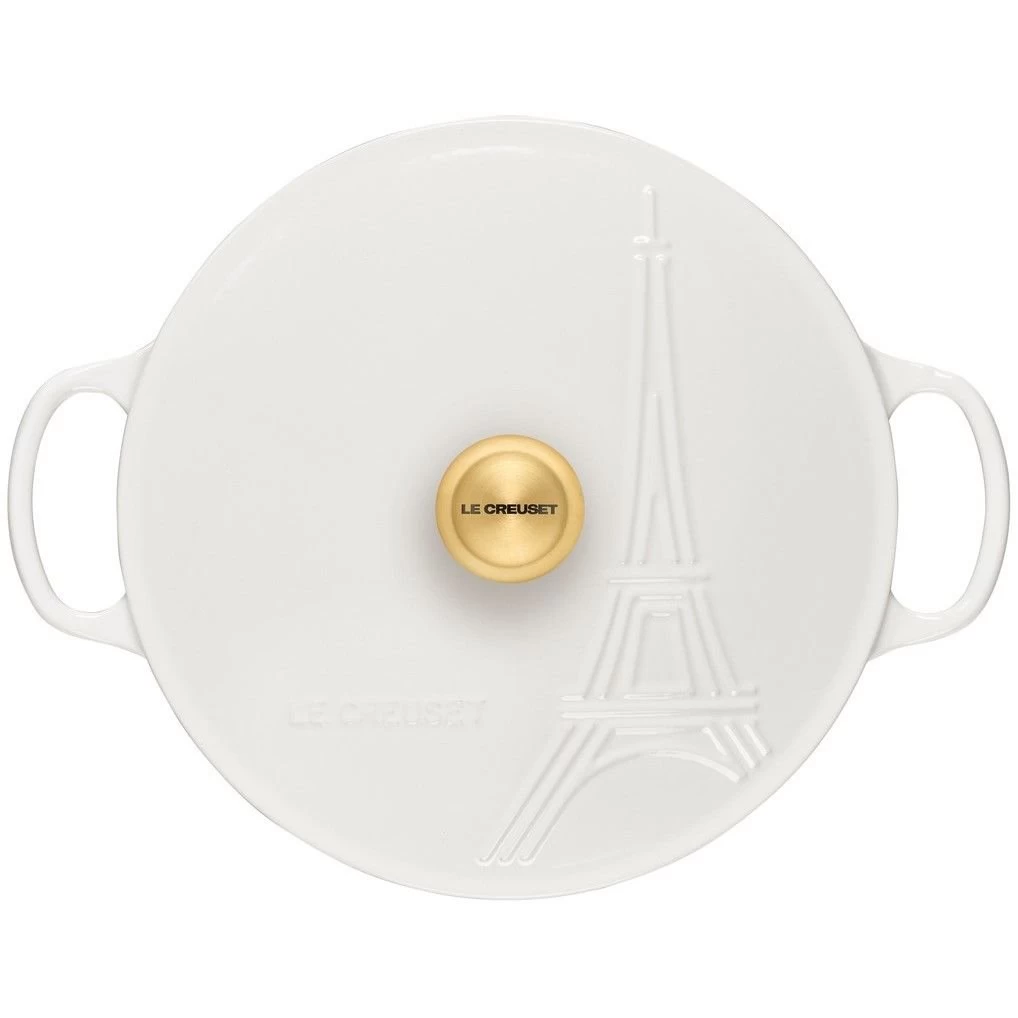 Le Creuset 3.5Qt Signature Braiser Eiffel Tower Collection | White 2 Le Creuset 3.5Qt Signature Braiser Eiffel Tower Collection | White - Image 2