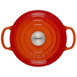 Le Creuset 2 Qt. Round Signature Cast Iron Dutch Oven With Stainless Steel Knob | Flame Orange -Cooking Master 182ss c