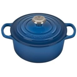 Le Creuset 2 Qt. Round Signature Cast Iron Dutch Oven With Stainless Steel Knob | Marseille Blue