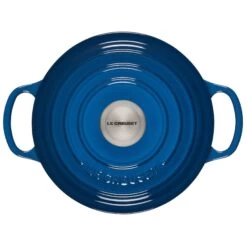 Le Creuset 2 Qt. Round Signature Cast Iron Dutch Oven With Stainless Steel Knob | Marseille Blue -Cooking Master 1859ss c