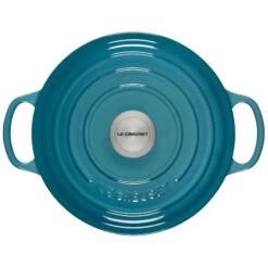 Le Creuset 4.5 Qt. Round Signature Dutch Oven With Stainless Steel Knob | Caribbean Blue -Cooking Master 2417ss c