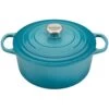 Le Creuset 5.5 Qt. Round Signature Cast Iron Dutch Oven With Stainless Steel Knob | Caribbean Blue