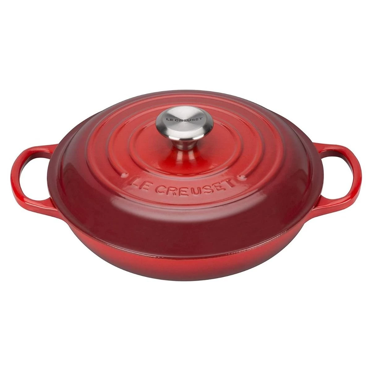 Le Creuset 10-Piece Signature Cookware Set With Stainless Steel Knobs | Cerise/Cherry Red 7 Le Creuset 10-Piece Signature Cookware Set With Stainless Steel Knobs | Cerise/Cherry Red - Image 7