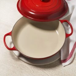 Le Creuset 3.5 Qt. Signature Enameled Cast Iron Braiser With Stainless Steel Knob | Cerise/Cherry Red -Cooking Master cer4