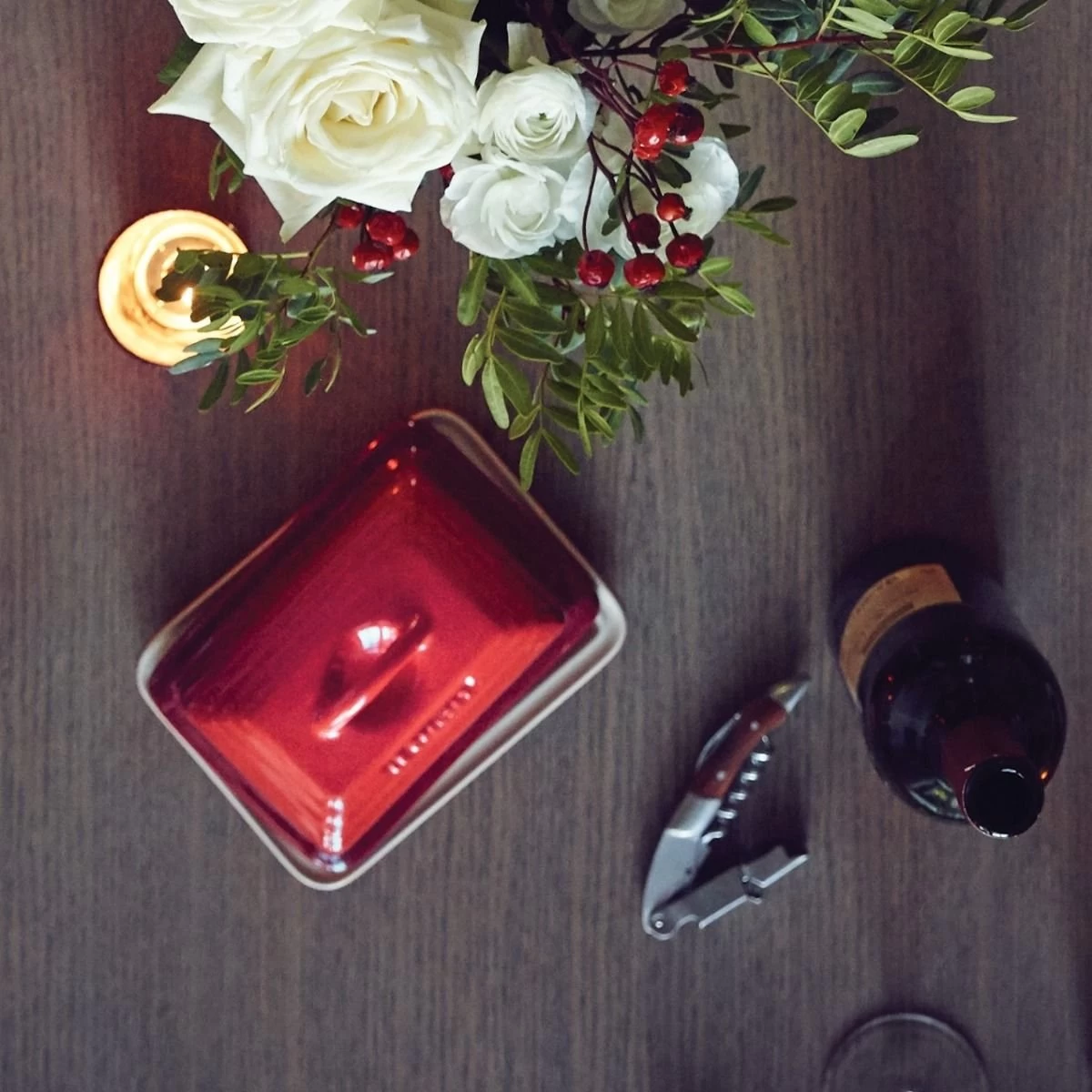 Le Creuset Heritage Stoneware Butter Dish | Cerise/Cherry Red 2 Le Creuset Heritage Stoneware Butter Dish | Cerise/Cherry Red - Image 2