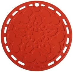 Le Creuset 8" Silicone French Trivets | More Colors Available -Cooking Master fb500 le creuset cherry red silicone french trivet