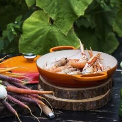 Le Creuset 3.5 Qt. Signature Enameled Cast Iron Braiser With Stainless Steel Knob | Flame Orange -Cooking Master flame1