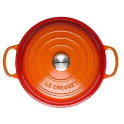 Le Creuset 2.25 Qt. Signature Enameled Cast Iron Braiser With Stainless Steel Knob | Flame Orange -Cooking Master flame main 3