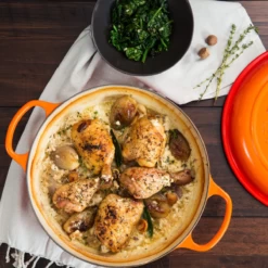 Le Creuset 2.25 Qt. Signature Enameled Cast Iron Braiser With Stainless Steel Knob | Flame Orange -Cooking Master flamelife1 1