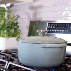 Le Creuset 4.5 Qt. Round Signature Dutch Oven With Stainless Steel Knob | Sea Salt -Cooking Master gift guide images smaller 0060 gift guides 2022 2602