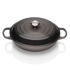 Le Creuset 2.25 Qt. Signature Enameled Cast Iron Braiser With Stainless Steel Knob | Oyster Grey