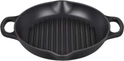 Le Creuset 9.75" Deep Round Signature Grill Pan | Licorice