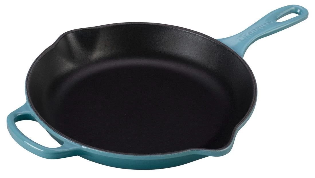 Le Creuset 10.25" Signature Enameled Cast Iron Skillet | Caribbean Blue 1 Le Creuset 10.25" Signature Enameled Cast Iron Skillet | Caribbean Blue