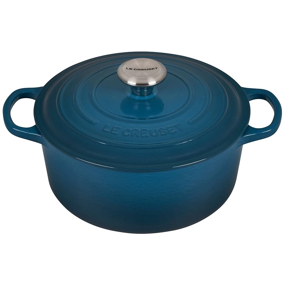 Le Creuset 4.5 Qt. Round Signature Dutch Oven With Stainless Steel Knob | Deep Teal 1 Le Creuset 4.5 Qt. Round Signature Dutch Oven With Stainless Steel Knob | Deep Teal