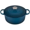 Le Creuset 5.5 Qt. Round Signature Cast Iron Dutch Oven With Stainless Steel Knob | Deep Teal