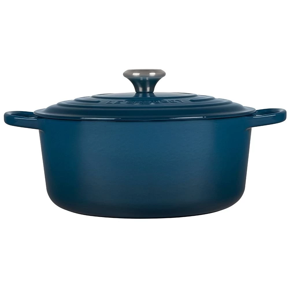 Le Creuset 7.25 Qt. Round Signature Dutch Oven With Stainless Steel Knob | Deep Teal 2 Le Creuset 7.25 Qt. Round Signature Dutch Oven With Stainless Steel Knob | Deep Teal - Image 2