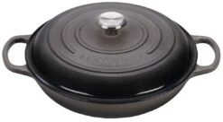 Le Creuset 3.5 Qt. Signature Enameled Cast Iron Braiser With Stainless Steel Knob | Oyster Grey