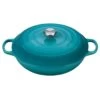 Le Creuset 5 Qt. Signature Enameled Cast Iron Braiser With Stainless Steel Knob | Caribbean Blue