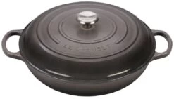 Le Creuset 5 Qt. Signature Enameled Cast Iron Braiser With Stainless Steel Knob | Oyster Grey