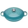 Le Creuset 2.25 Qt. Signature Enameled Cast Iron Braiser With Stainless Steel Knob | Caribbean Blue