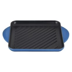 Le Creuset 9.5" Square Signature Enameled Cast Iron Grill Pan | Marseille Blue