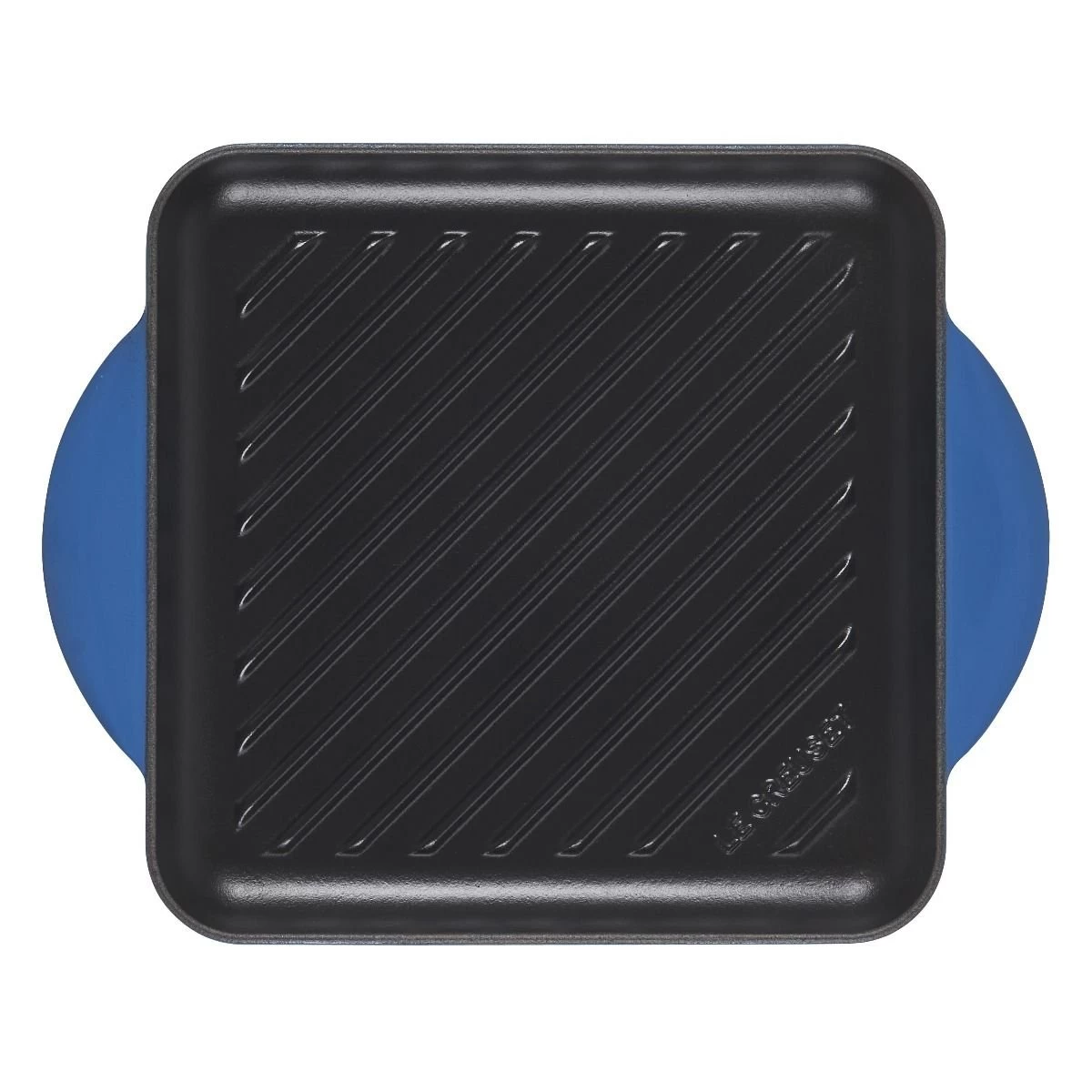 Le Creuset 9.5" Square Signature Enameled Cast Iron Grill Pan | Marseille Blue 3 Le Creuset 9.5" Square Signature Enameled Cast Iron Grill Pan | Marseille Blue - Image 3