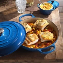 Le Creuset 2.25 Qt. Signature Enameled Cast Iron Braiser With Stainless Steel Knob | Marseille Blue -Cooking Master marslife1