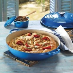 Le Creuset 2.25 Qt. Signature Enameled Cast Iron Braiser With Stainless Steel Knob | Marseille Blue -Cooking Master marslife2