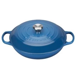 Le Creuset 2.25 Qt. Signature Enameled Cast Iron Braiser With Stainless Steel Knob | Marseille Blue
