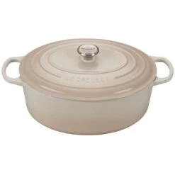 Le Creuset 9.5 Qt. Oval Signature Dutch Oven With Stainless Steel Knob | Meringue White