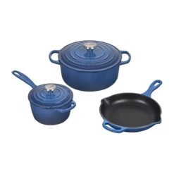 Le Creuset 5-Piece Signature Cookware Set With Stainless Steel Knobs | Marseille Blue