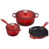 Le Creuset 5-Piece Signature Cookware Set With Stainless Steel Knobs | Cerise/Cherry Red