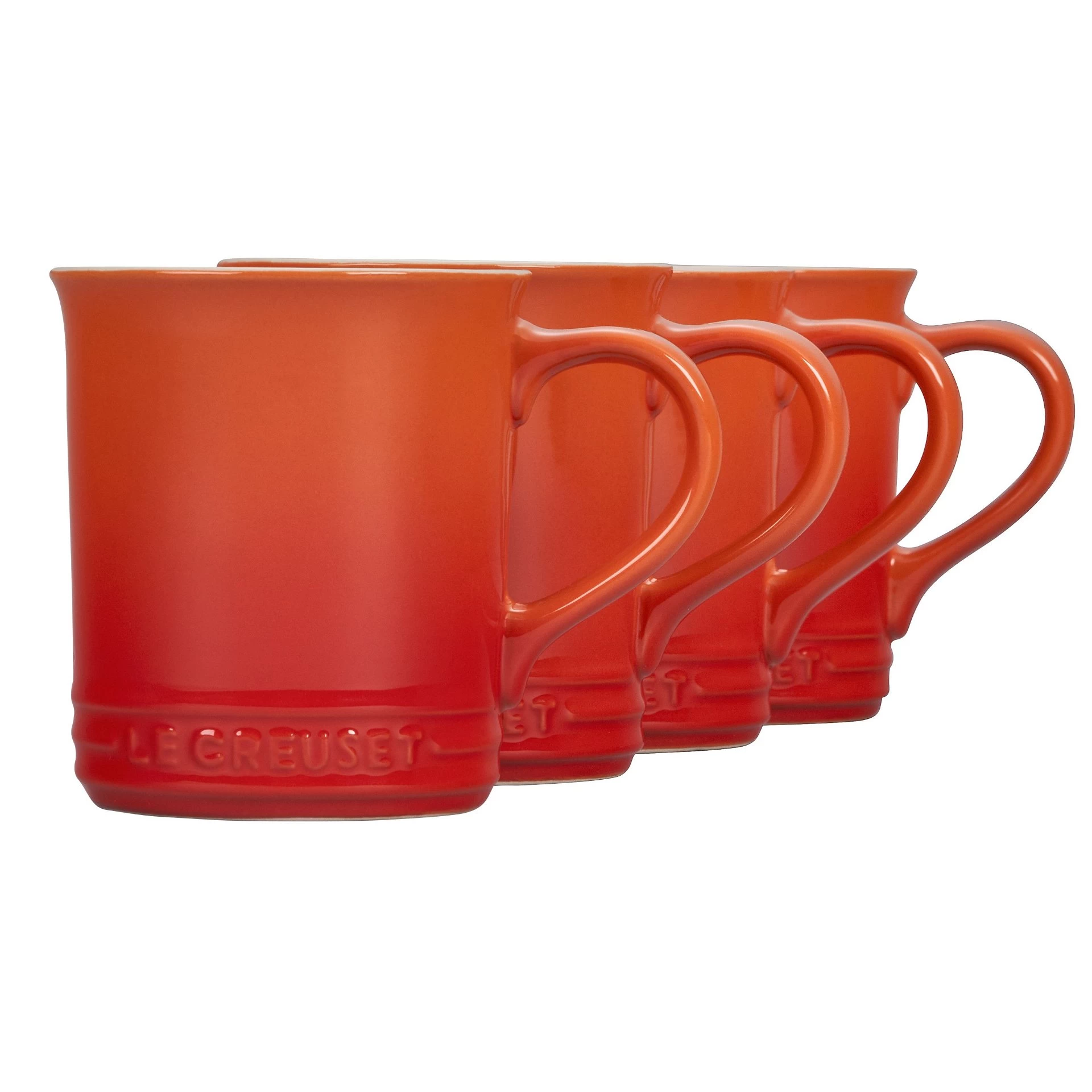 Le Creuset 14oz Mugs (Set Of 4) | Flame Orange 2 Le Creuset 14oz Mugs (Set Of 4) | Flame Orange - Image 2