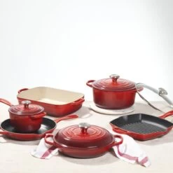 Le Creuset 10-Piece Signature Cookware Set With Stainless Steel Knobs | Cerise/Cherry Red 22 Le Creuset 10-Piece Signature Cookware Set With Stainless Steel Knobs | Cerise/Cherry Red -Cooking Master redset