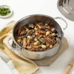 Le Creuset 4.5 Qt. Tri-Ply Stainless Steel Rondeau With Lid -Cooking Master rondeau5