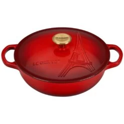 Le Creuset 2.5Qt Signature Cocotte Eiffel Tower Collection | Cerise