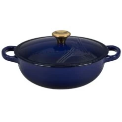 Le Creuset 2.5Qt Signature Cocotte Eiffel Tower Collection | Indigo Blue -Cooking Master rs10253 eiffel rdo indigo scr