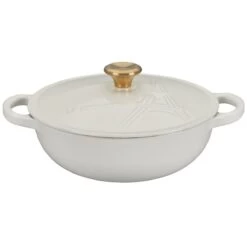 Le Creuset 2.5Qt Signature Cocotte Eiffel Tower Collection | White -Cooking Master rs10258 eiffel rdo white lpr