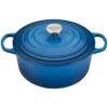 Le Creuset 5.5 Qt. Round Signature Cast Iron Dutch Oven With Stainless Steel Knob | Marseille Blue