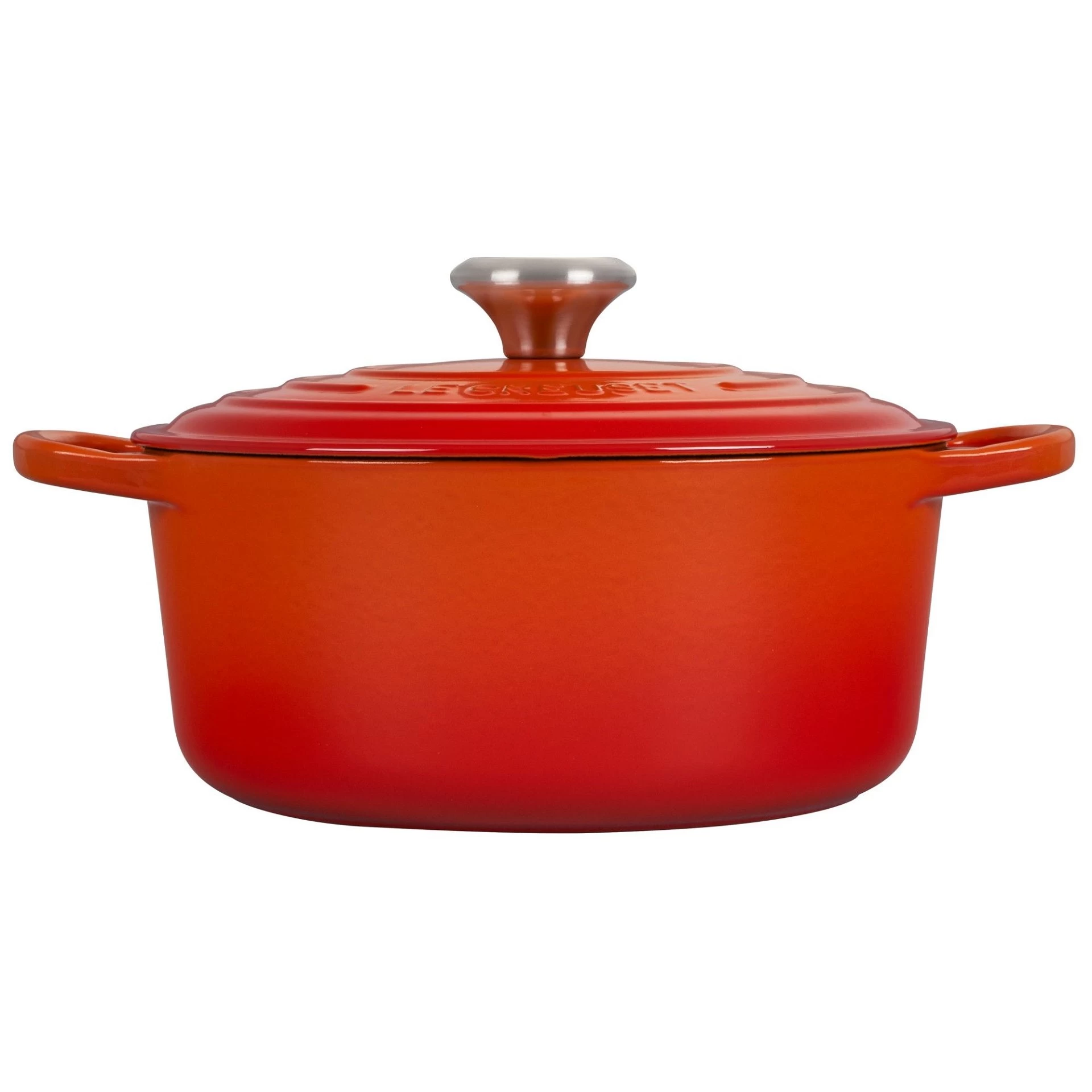 Le Creuset 4.5 Qt. Round Signature Dutch Oven With Stainless Steel Knob | Flame Orange 4 Le Creuset 4.5 Qt. Round Signature Dutch Oven With Stainless Steel Knob | Flame Orange - Image 4