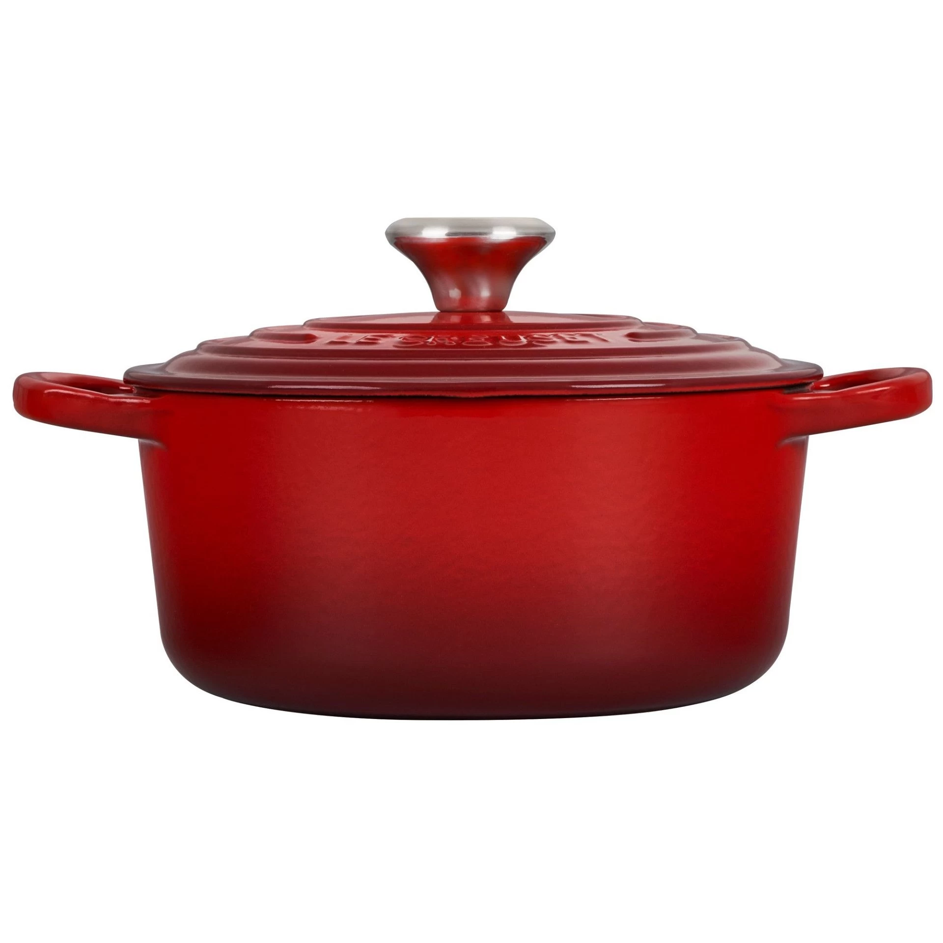 Le Creuset 2 Qt. Round Signature Cast Iron Dutch Oven With Stainless Steel Knob | Cerise/Cherry Red 2 Le Creuset 2 Qt. Round Signature Cast Iron Dutch Oven With Stainless Steel Knob | Cerise/Cherry Red - Image 2