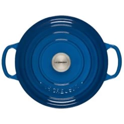 Le Creuset 3.5 Qt. Round Signature Dutch Oven With Stainless Steel Knob | Marseille Blue -Cooking Master rs11193 ls2501 2259ss 3 1