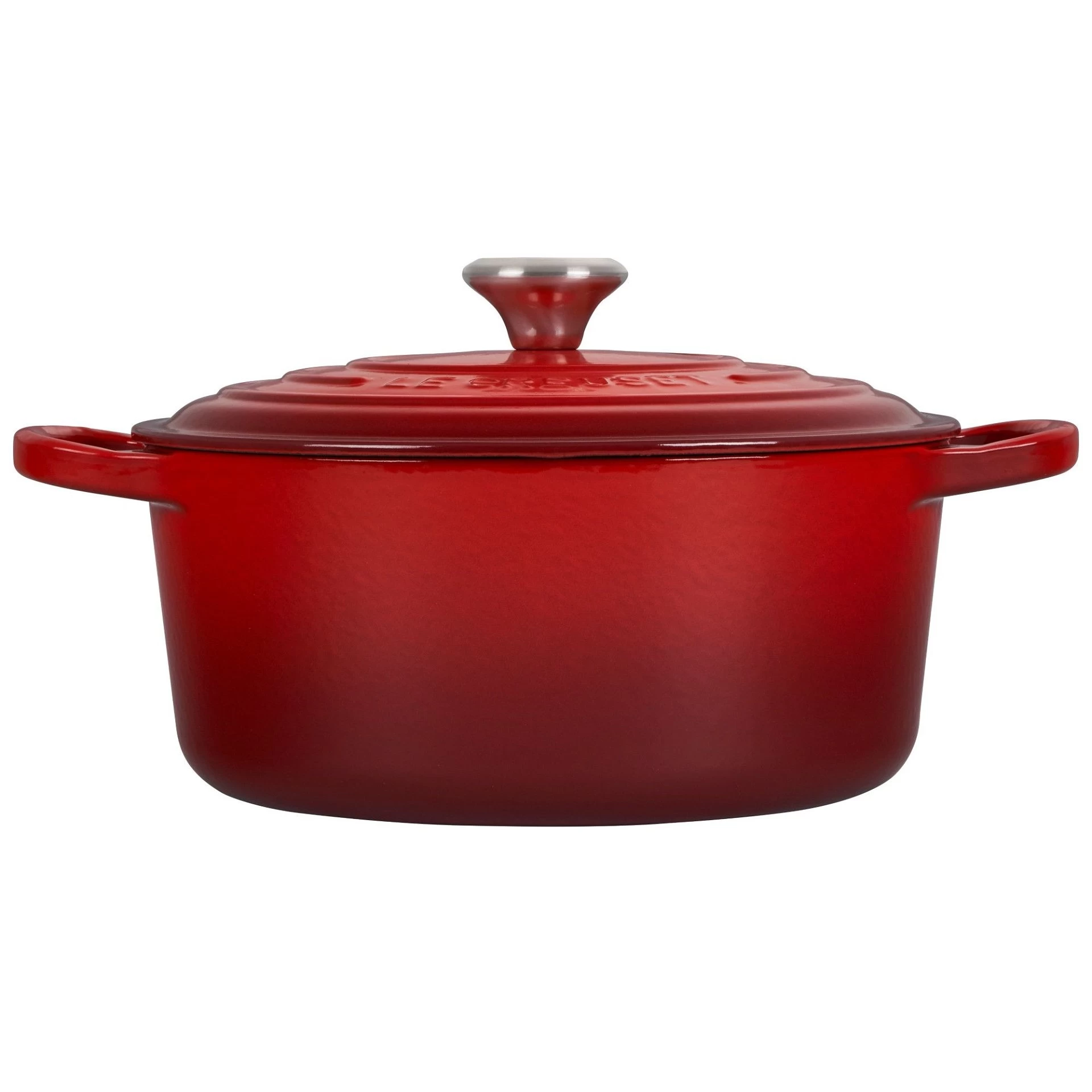 Le Creuset 3.5 Qt. Round Signature Dutch Oven With Stainless Steel Knob | Cerise/Cherry Red 2 Le Creuset 3.5 Qt. Round Signature Dutch Oven With Stainless Steel Knob | Cerise/Cherry Red - Image 2