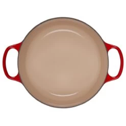 Le Creuset 4.5 Qt. Round Signature Dutch Oven With Stainless Steel Knob | Cerise/Cherry Red -Cooking Master rs11210 ls2501 2467ss inside
