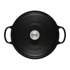 Le Creuset 7.25 Qt. Round Signature Dutch Oven With Stainless Steel Knob | Licorice -Cooking Master rs11823 ls2501 2820ss 3 1 1