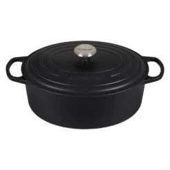 Le Creuset 6.75 Qt. Oval Signature Dutch Oven With Stainless Steel Knob | Licorice