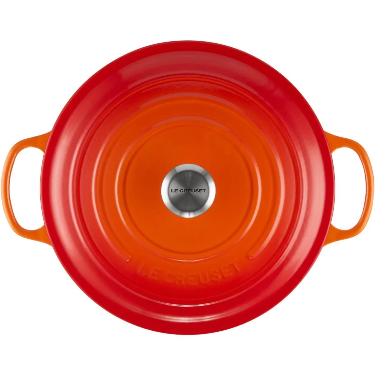 Le Creuset 7.25 Qt. Round Signature Dutch Oven With Stainless Steel Knob | Flame Orange 3 Le Creuset 7.25 Qt. Round Signature Dutch Oven With Stainless Steel Knob | Flame Orange - Image 3