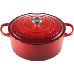 Le Creuset 9 Qt. Round Signature Dutch Oven With Stainless Steel Knob | Cerise/Cherry Red